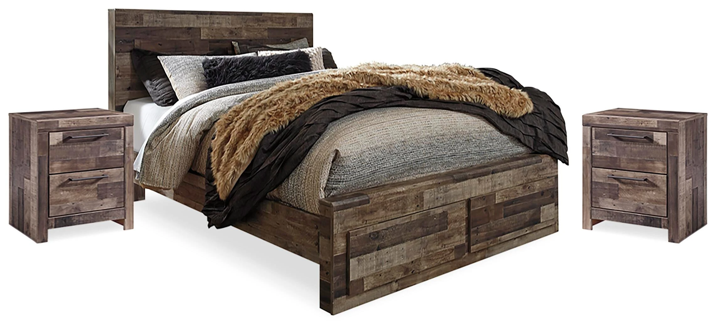 e026a35bb8b2cbe764087397ca498005 Derekson Queen Panel Storage Bed and 2 Nightstands - Image 1