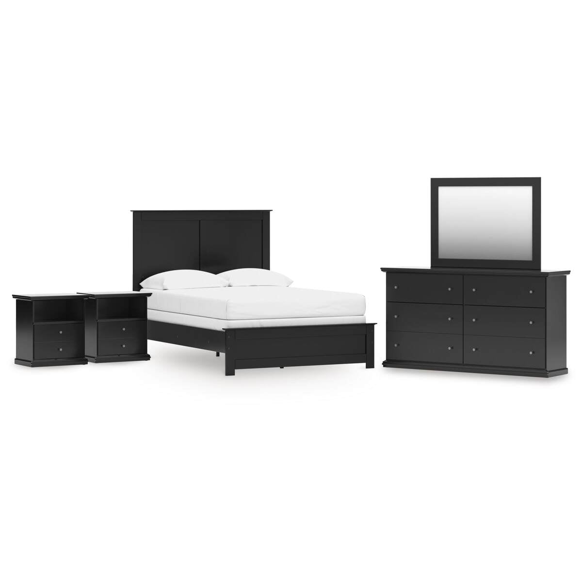 e0fab126ba7a9be8299fe62e031bee1f Maribel Full Panel Bed with Dresser, Mirror and 2 Nightstands - Image 1