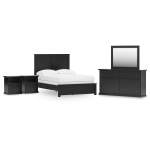 Maribel Full Panel Bed with Dresser, Mirror and 2 Nightstands