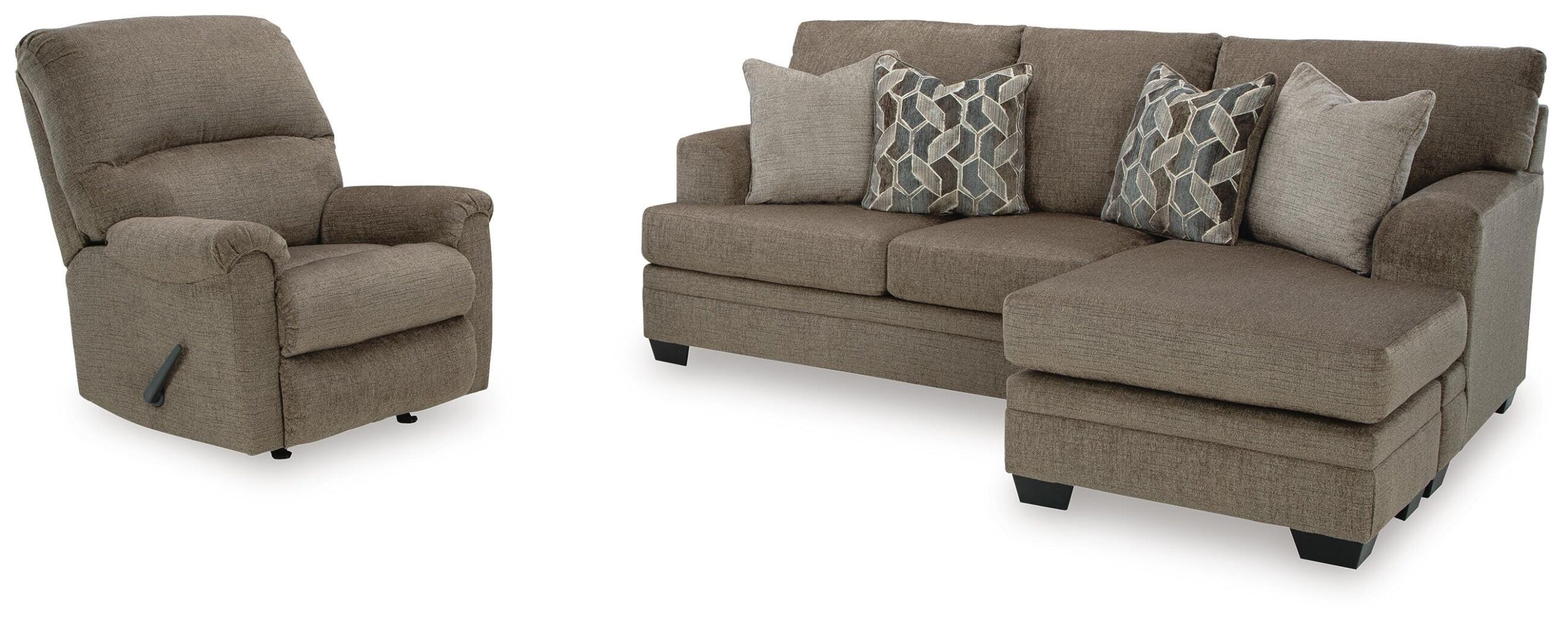 e1c14a0a002948f0a1c2a7eb15e0e0be Stonemeade Sofa Chaise and Recliner - Image 1