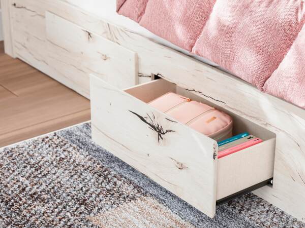 Lawroy Twin Panel Bed with Storage, Dresser and Mirror - Image 18