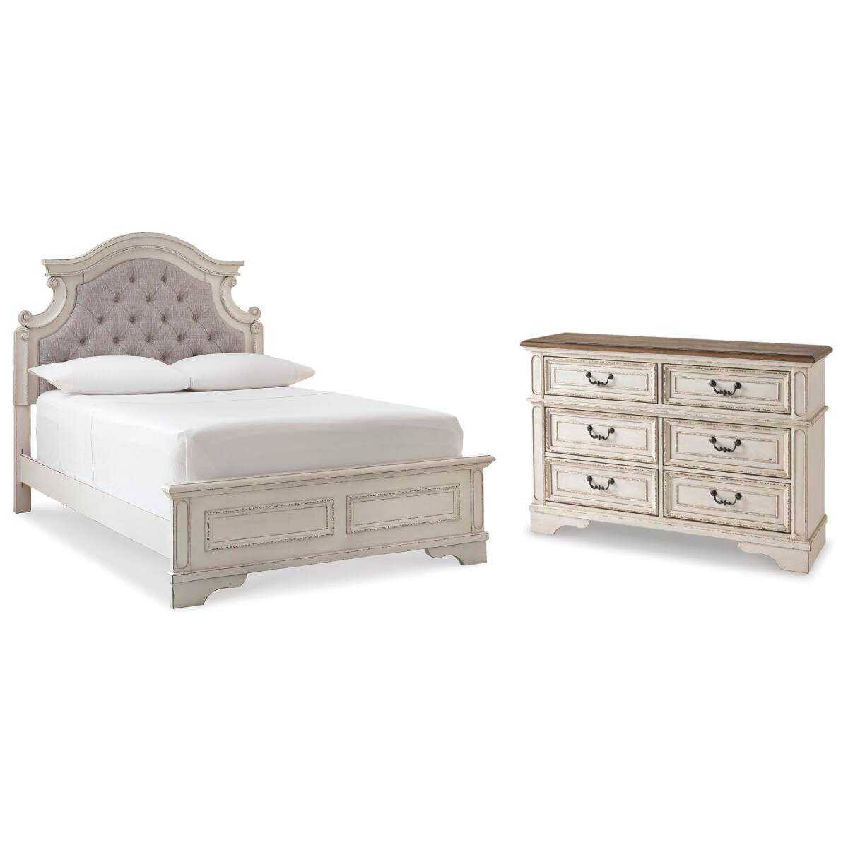 e350ddf3c3c25a3526f27753730a3638 Realyn Full Upholstered Panel Bed with Dresser - Image 1