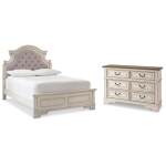 Realyn Full Upholstered Panel Bed with Dresser