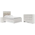 Altyra Full Upholstered Panel Bed, Dresser and Nightstand