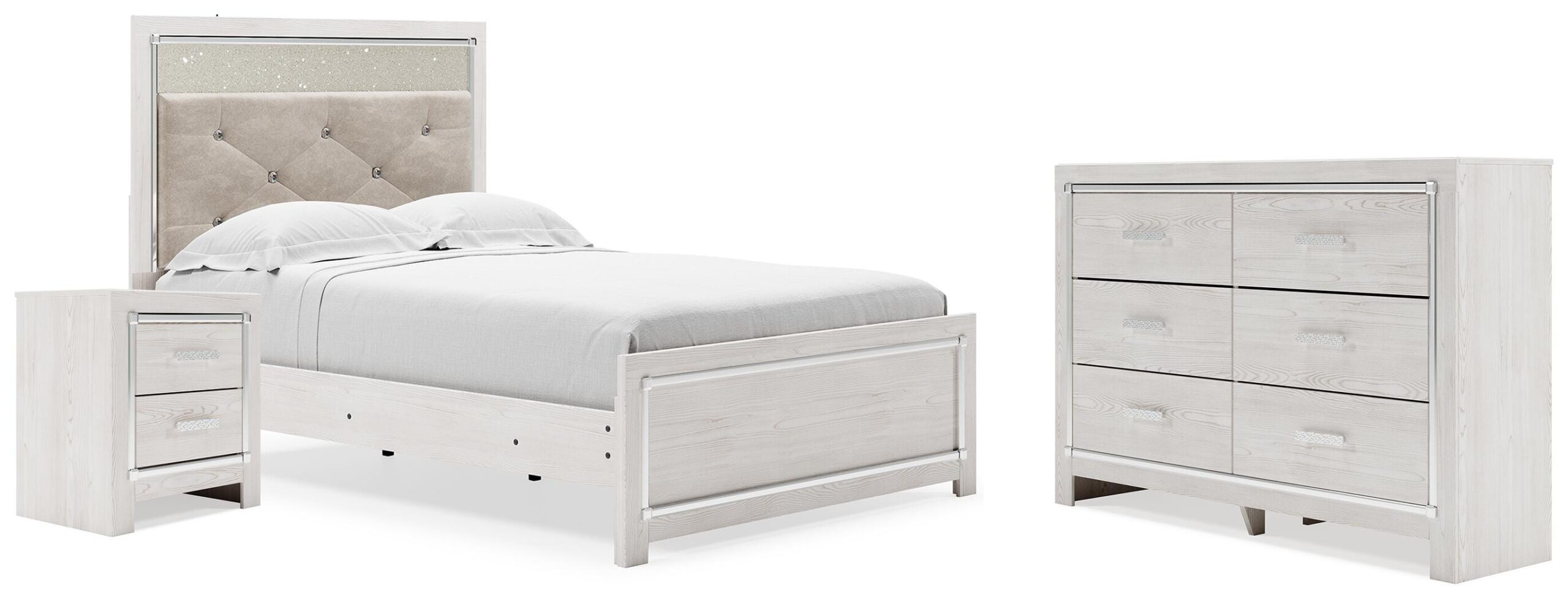 e4821e9515bff176d25aed7037b9fbfb Altyra Full Upholstered Panel Bed, Dresser and Nightstand - Image 1