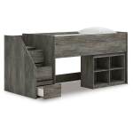 Frandern Twin Loft Bed with Bookcase Storage - Image 4