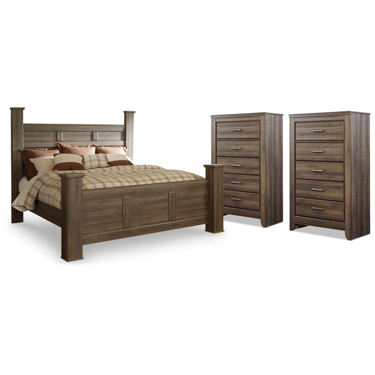 e62444699eeb3a44c4764eea4dde8478 Juararo King Poster Bed and 2 Chests - Image 1