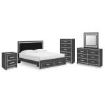 Zuraleus King Storage Bed, Dresser, Mirror, Chest and Nightstand