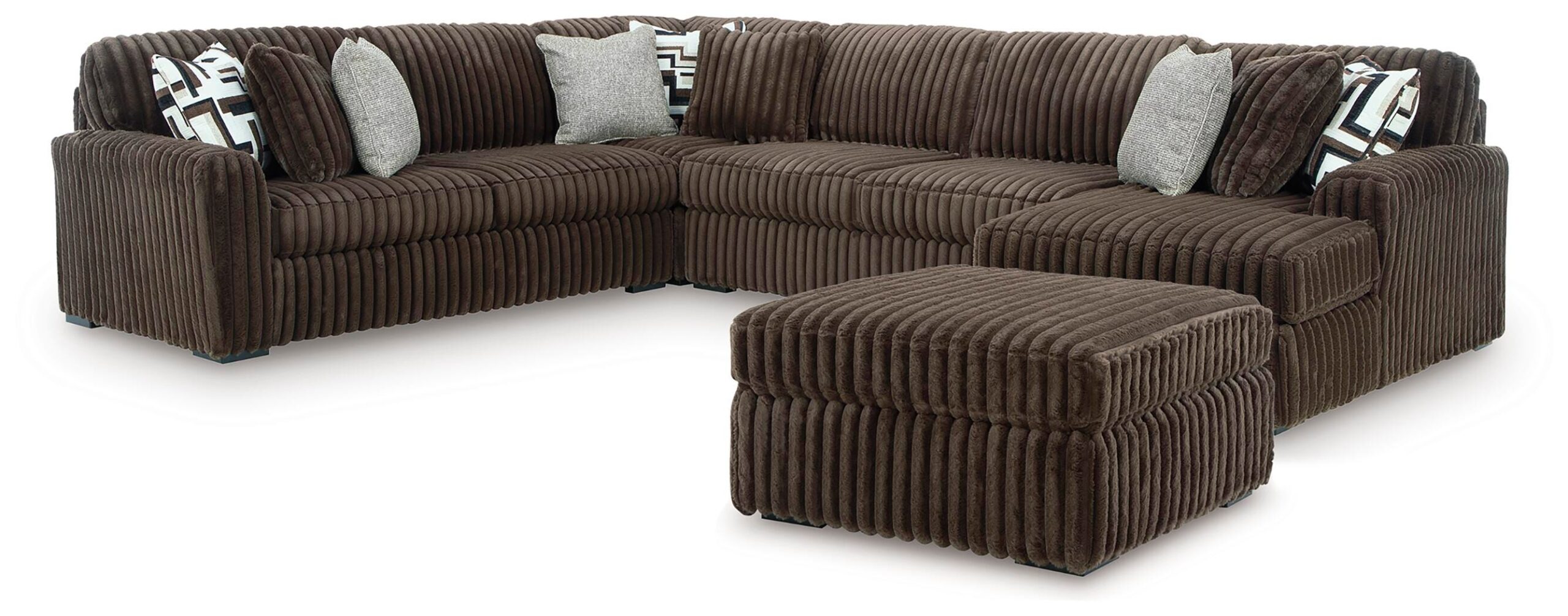 e74c70023a2f3363f0a8551bf07de326 Midnight-Madness 4-Piece Sectional and Oversized Accent Ottoman - Image 1