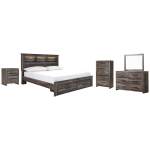 Drystan King Bookcase Storage Bed, Dresser, Mirror, Chest and Nightstand