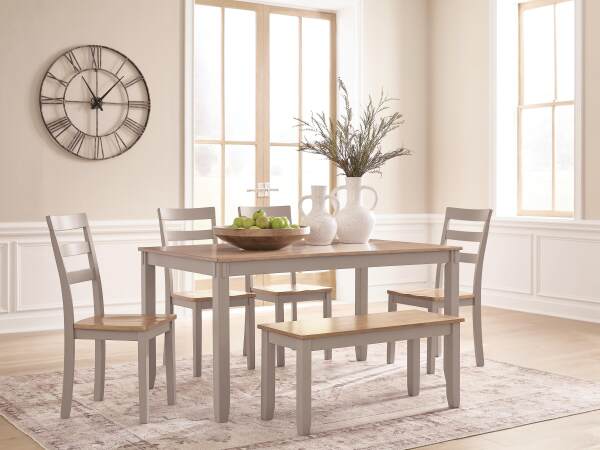 Harperfeld Dining Table and 4 Chairs and Bench (Set of 6) - Image 3
