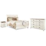 Willowton Queen Sleigh Bed, Dresser and Nightstand