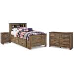 Trinell Twin Bookcase Storage Bed, Dresser and Nightstand