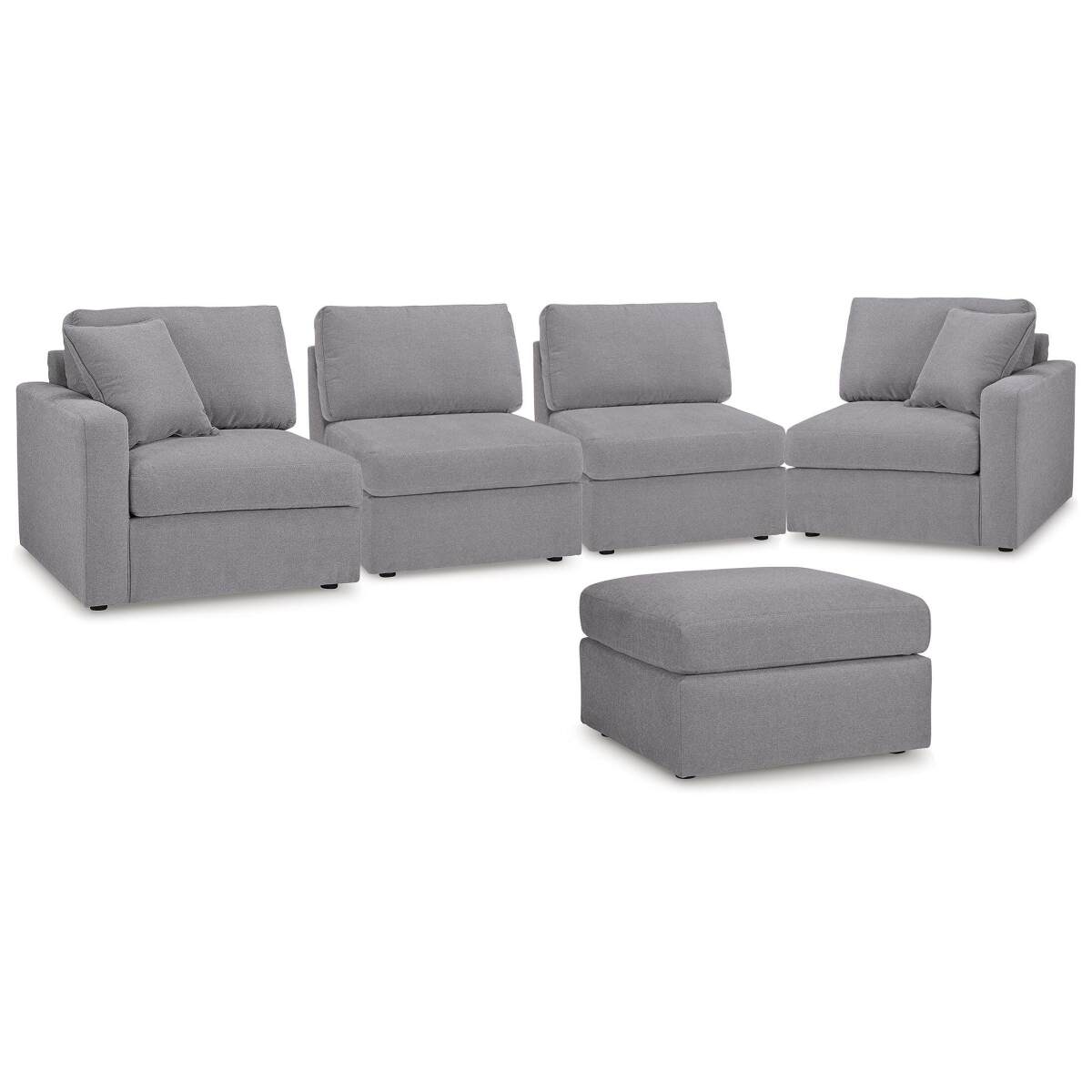 ea61a7670f0b029289f8f10ebf62fddd Modmax 4-Piece Sectional and Ottoman - Image 1