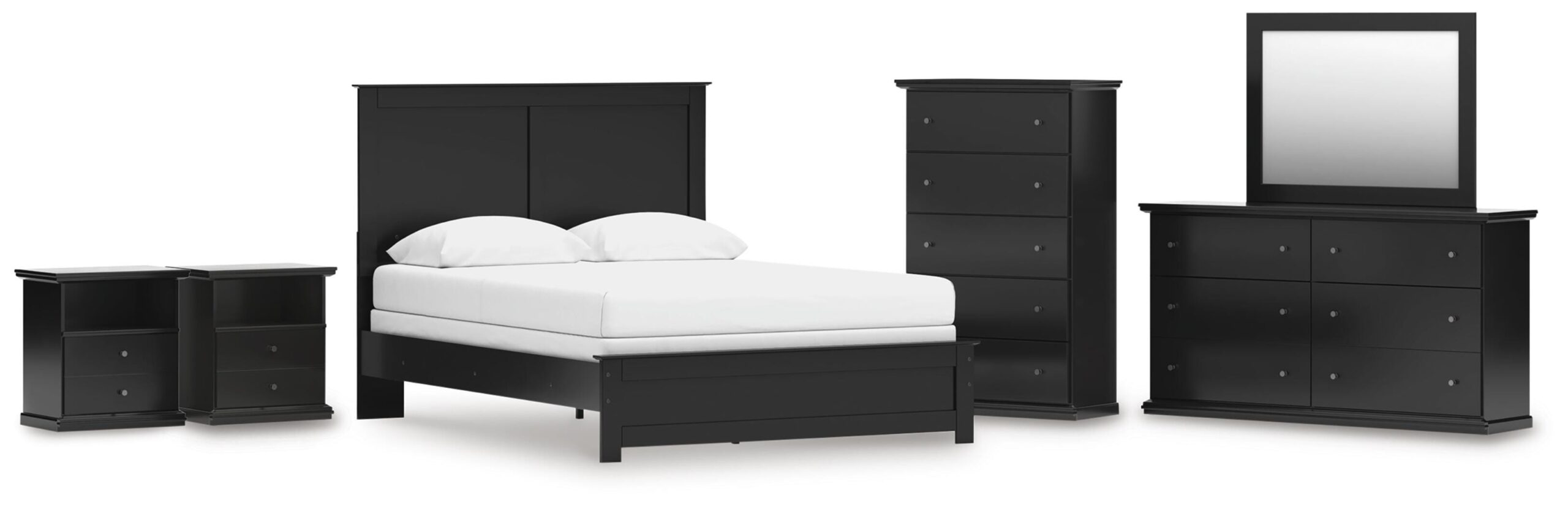 ead9e16fe62d5f3885c3ec47162d72f2 Maribel Queen Panel Bed, Dresser, Mirror, Chest and 2 Nightstands - Image 1