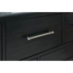Rowanbeck California King Upholstered Panel Bed, Dresser and Mirror - Image 11