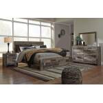 Derekson King Panel Storage Bed, Dresser, Mirror and Nightstand - Image 2