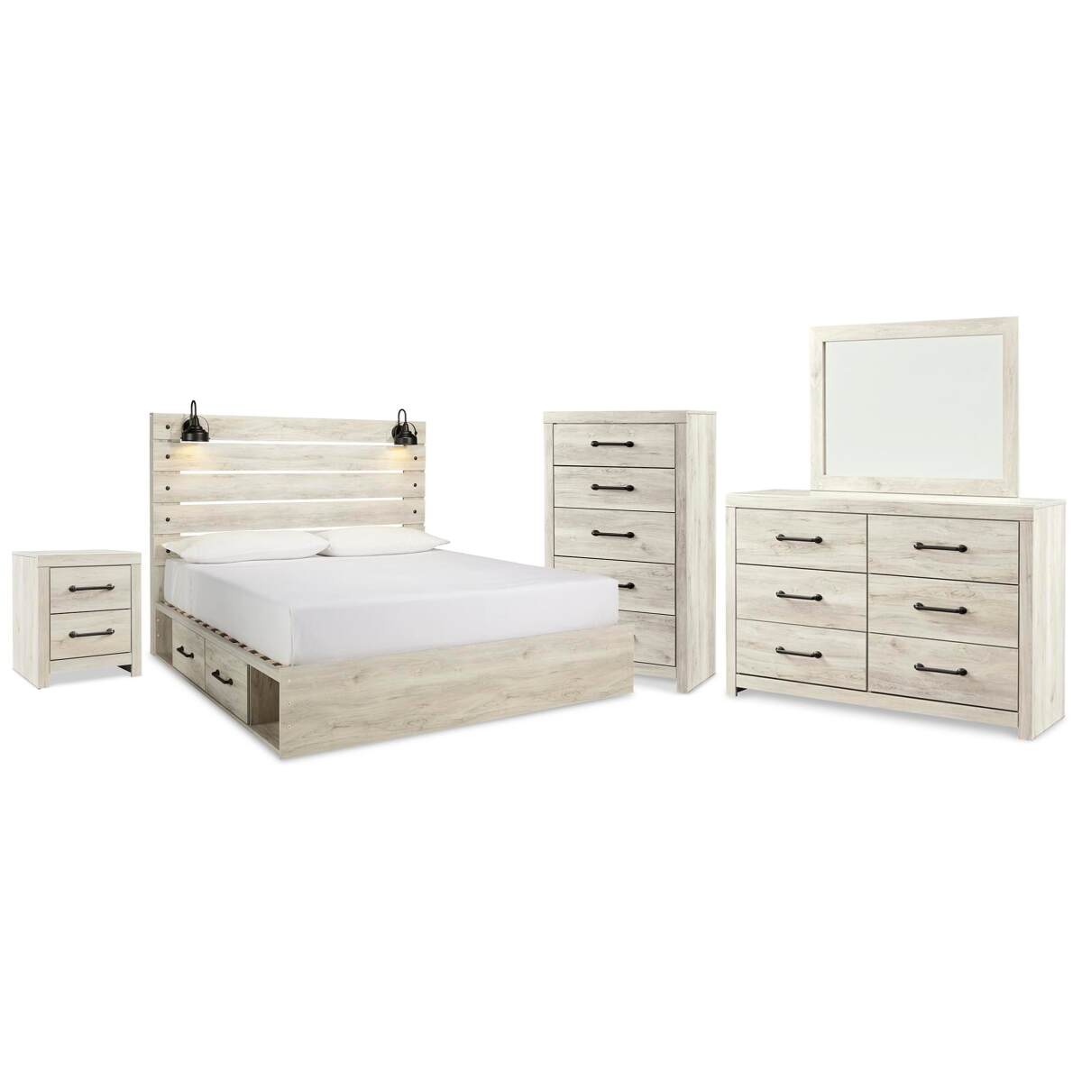 ede3fae70fde0a3720d363474c094014 Cambeck King Panel Storage Bed, Dresser, Mirror, Chest and Nightstand - Image 1