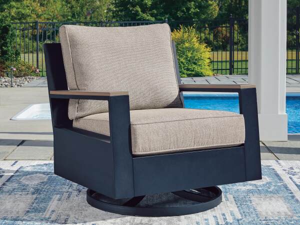 East Beach Outdoor Swivel Glider Chair with Cushion - Image 3