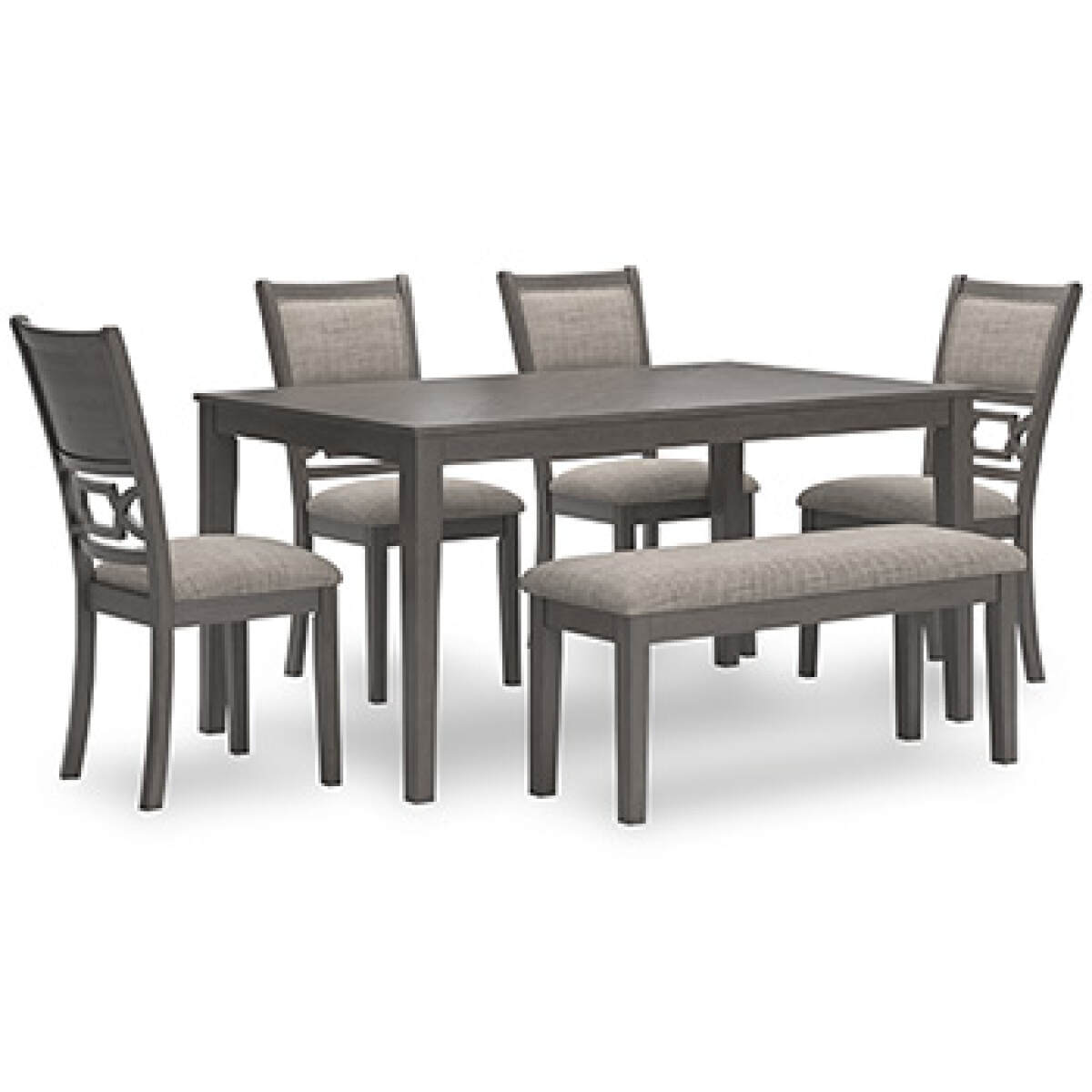ee85cb0d22076d653b8decd91d8420e7 Wrenning Dining Table and 4 Chairs and Bench (Set of 6) - Image 1