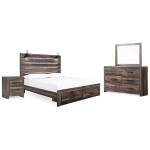 Drystan King Panel Storage Bed, Dresser, Mirror and Nightstand