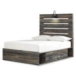 Drystan Full Panel Bed with 4 Storage Drawers