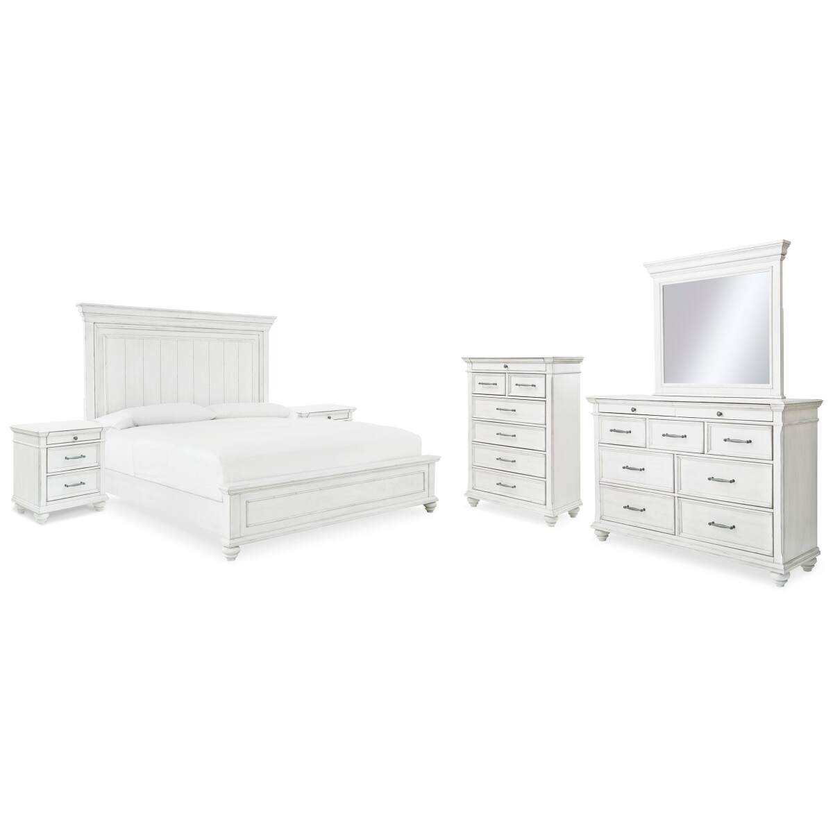 f0259c0b14d072695064ac03121206ef Kanwyn King Panel Bed, Dresser, Mirror, Chest and 2 Nightstands - Image 1