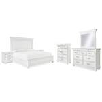 Kanwyn King Panel Bed, Dresser, Mirror, Chest and 2 Nightstands