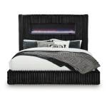 Tayleena King Upholstered Bed with Fireplace and Wireless Audio