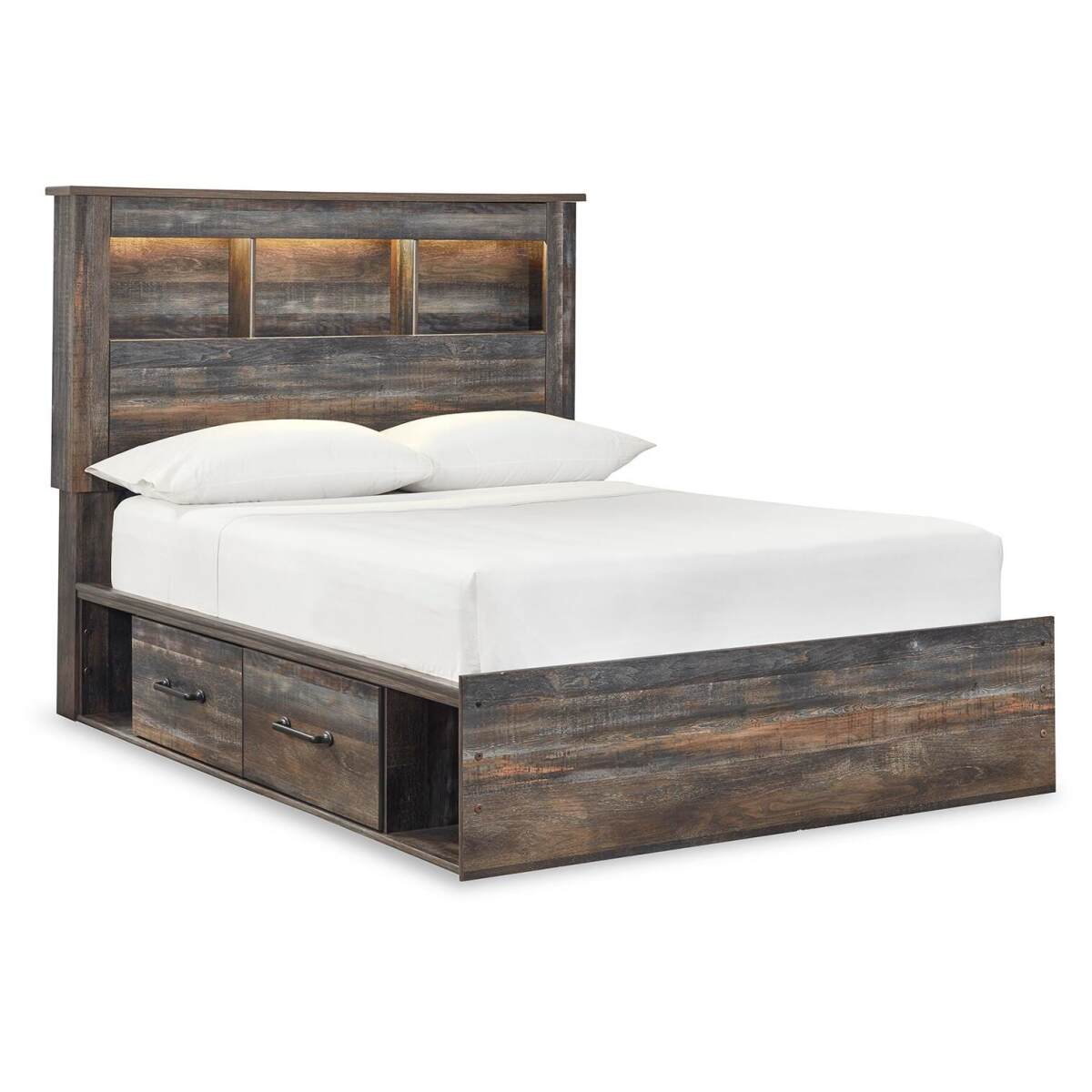 f0606486191b7fd6c7396b05d06704b8 Drystan Full Bookcase Bed with 4 Storage Drawers - Image 1
