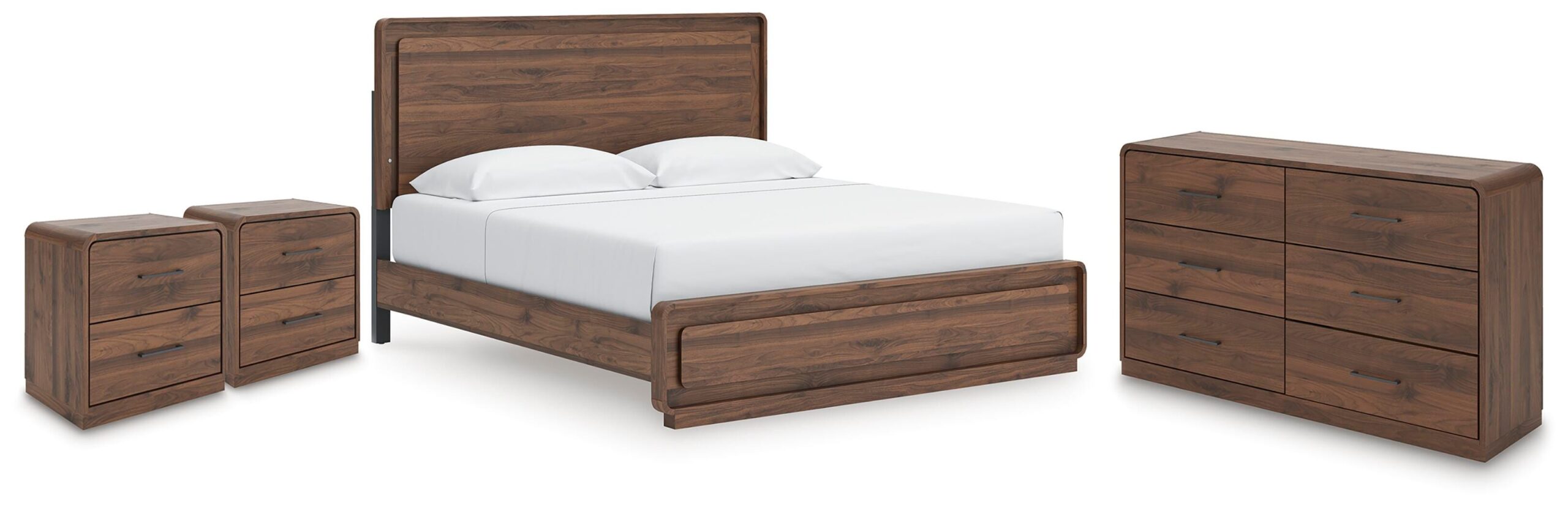f0cf36fc393953895fb846bba9aa360d Fortlorn King Panel Bed, Dresser and 2 Nightstands - Image 1