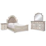 Realyn Queen Bed with Mirrored Dresser and Nightstand