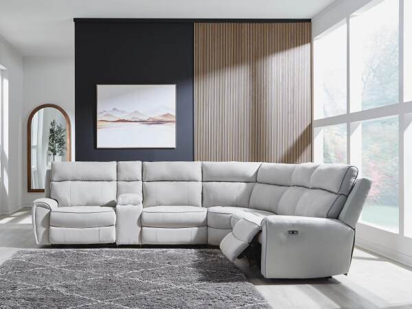 Social Pointe 6-Piece Reclining Sectional with Storage Console - Image 3
