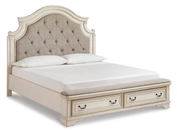 Realyn California King Upholstered Bed, Dresser, Mirror and Chest - Image 4