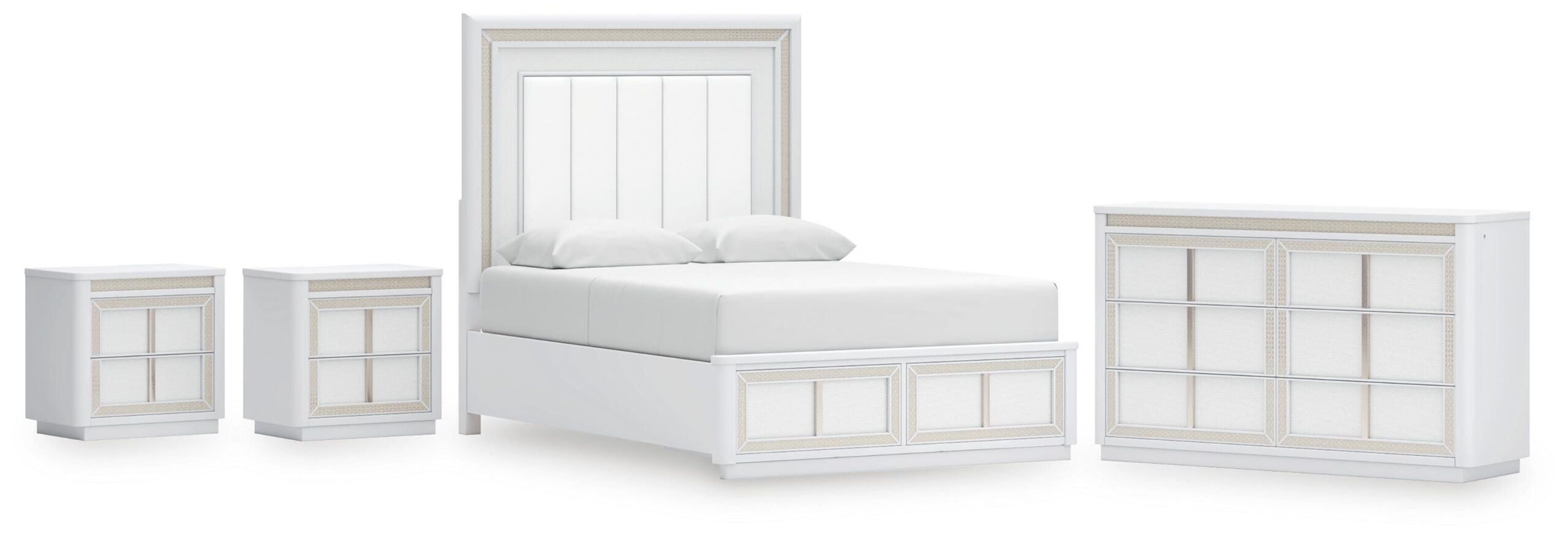 f1217783e6a365b8912a8798b5dfe693 Chalanna Queen Storage Bed, Dresser and 2 Nightstands - Image 1