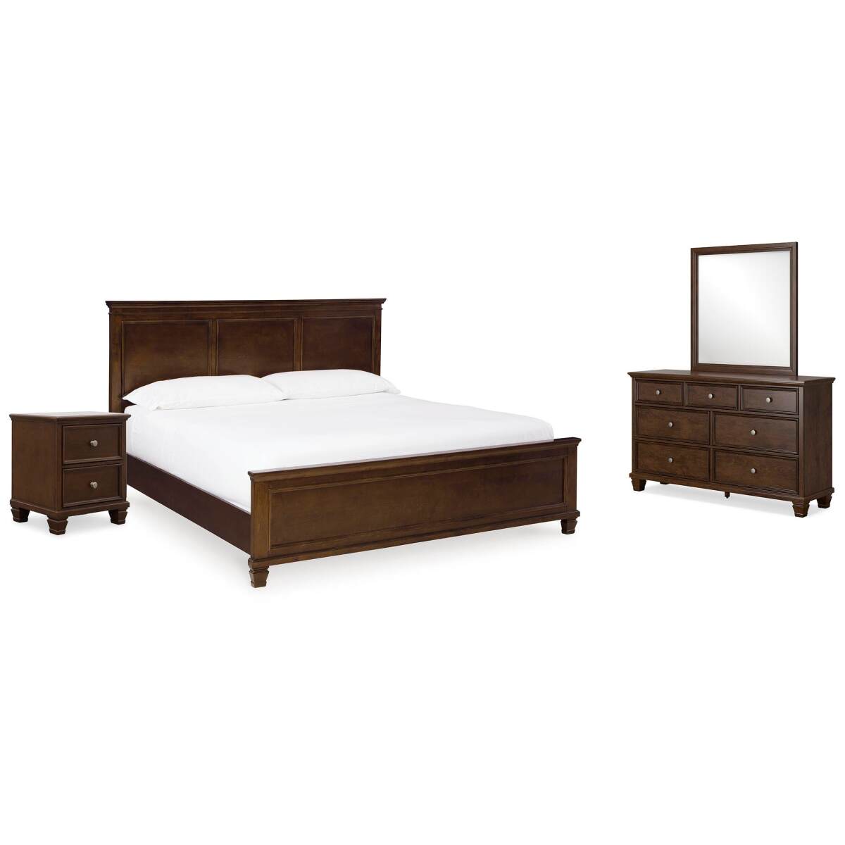 f17392780f29e9d69f06970ad21b3312 Danabrin King Panel Bed, Dresser, Mirror and Nightstand - Image 1