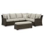 Brook Ranch Outdoor Sofa Sectional/Bench with Cushion (Set of 3) - Image 2