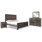Wynnlow King Crossbuck Panel Bed, Dresser, Mirror and Nightstand