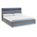 Verishaw California King Upholstered Bed with Wireless Audio