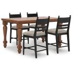 Greddinton Counter Height Dining Table and 4 Barstools