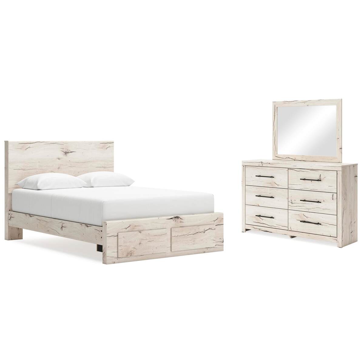 f38154b413a7a6427c094034bd72b225 Lawroy Queen Panel Storage Bed, Dresser and Mirror - Image 1