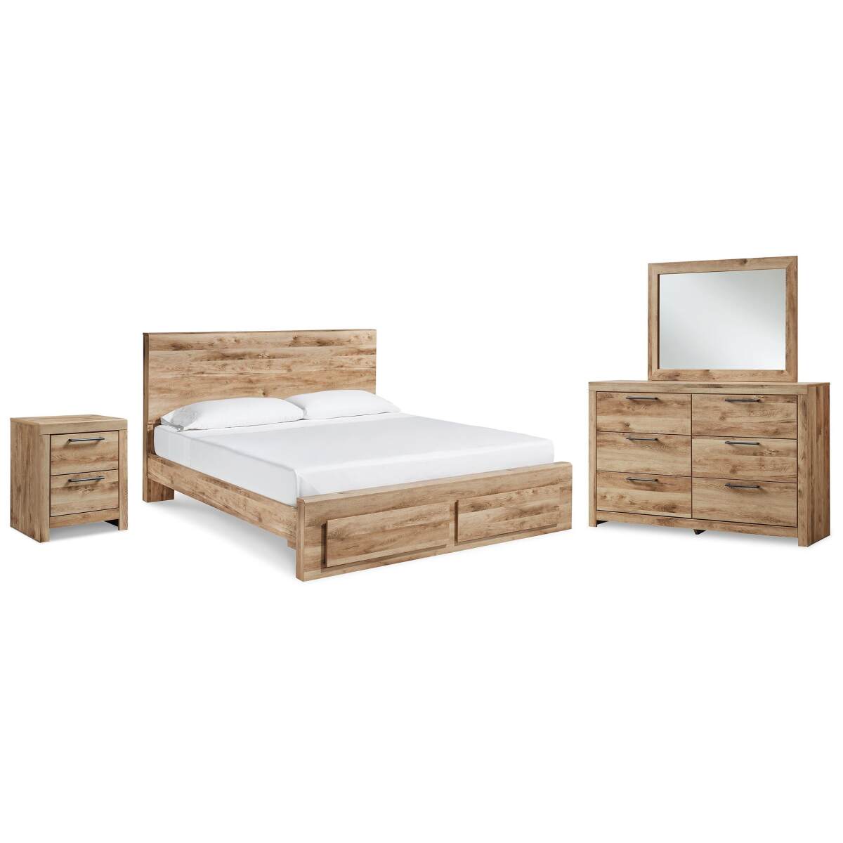 f44e715739fca36fdfa8df4a12f65abf Hyanna King Panel Storage Bed, Dresser, Mirror and Nightstand - Image 1