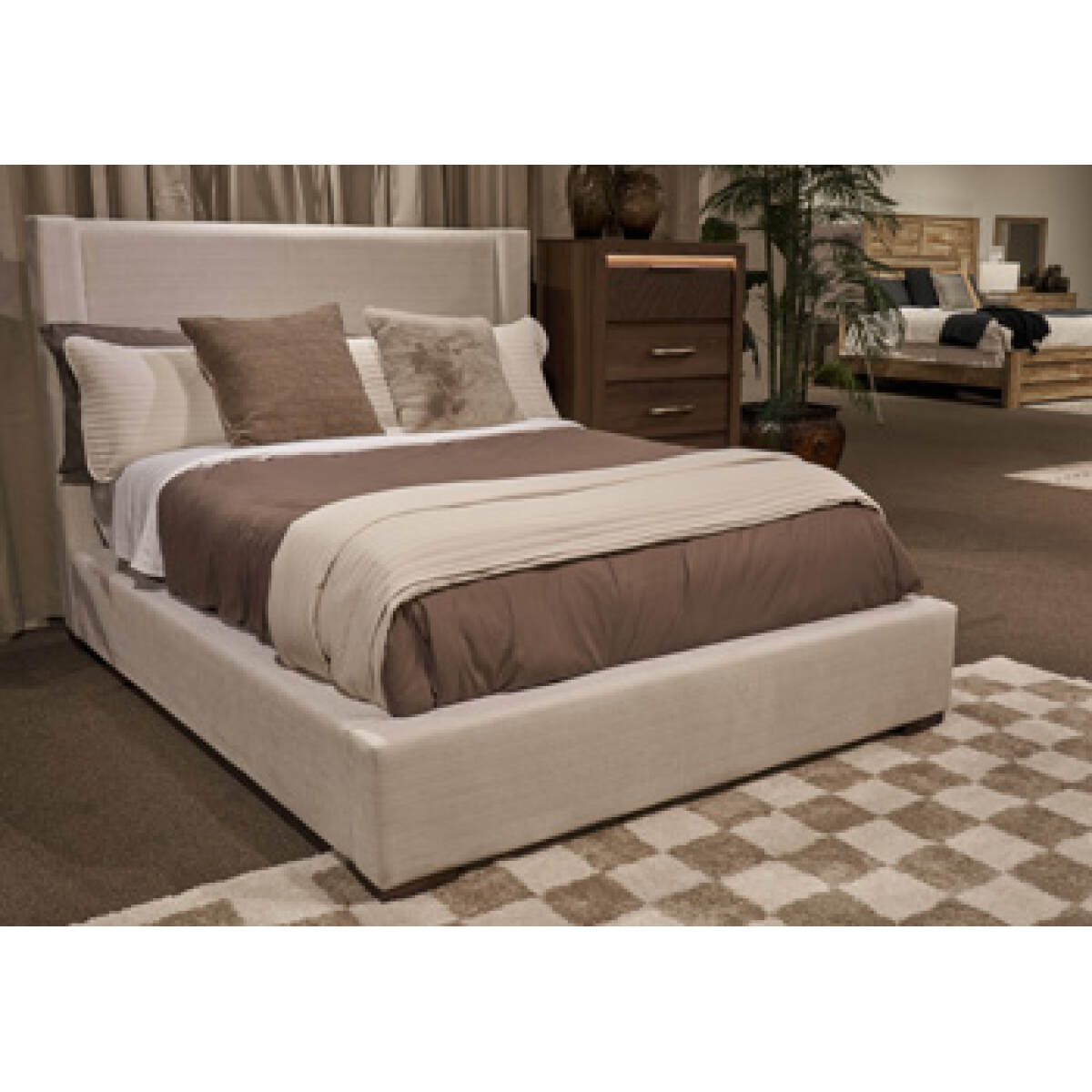 f47f76e528c170f0bf48c25a1f982fe0 Brozmont Queen Upholstered Storage Footboard/Rails/Slats - Image 1