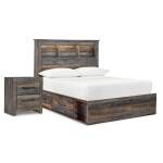 Drystan Full Bookcase Bed with 2 Sided Storage and Nightstand - Image 2