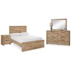 Hyanna Full Storage Panel Bed, Dresser, Mirror and Nightstand