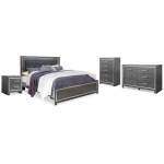 Lodanna King Upholstered Panel Bed, Dresser, Chest and 2 Nightstands