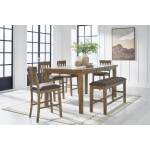 Urbinforte Counter Height Extension Dining Table, 4 Barstools and Bench - Image 3