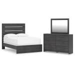 Hollivern Full Panel Bed, Dresser and Mirror