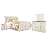 Willowton King Sleigh Bed, Dresser, Mirror and Nightstand