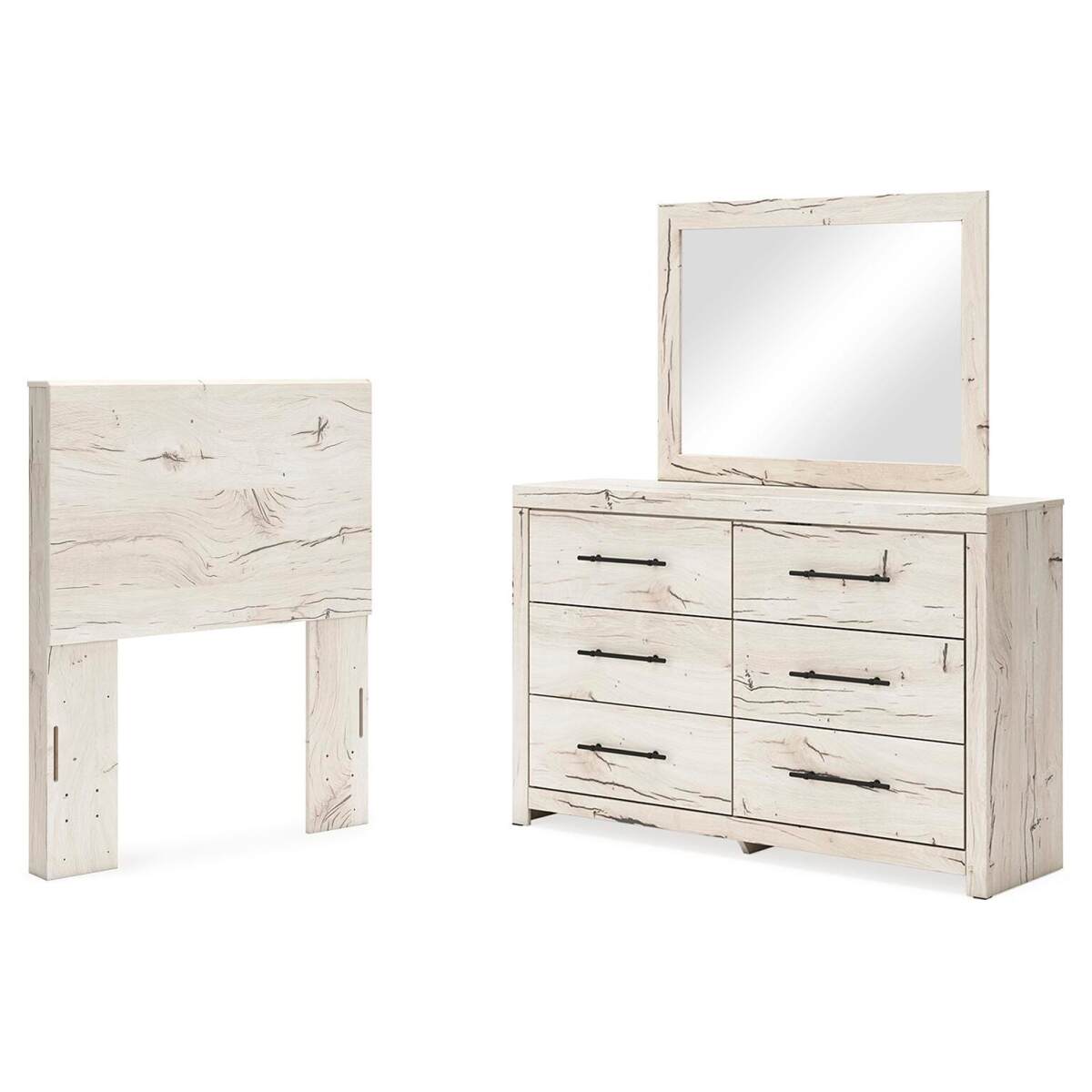 f79ee1f7c3a2b6f494f4c4c9c54025f5 Lawroy Twin Panel Headboard, Dresser and Mirror - Image 1